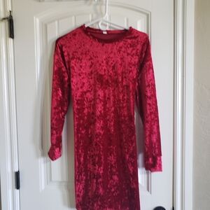 Elegant Red Velvet Dress